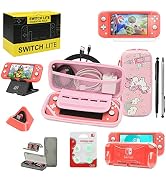 Switch Lite Accessories Bundle, Kit with Carrying Case,TPU Case Cover with Screen Protector,Charg...