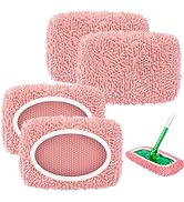 Nicemiya 4 Pack Reusable Mop Pads Compatible with Swiffer Sweeper, Microfiber Chenille Washable S...