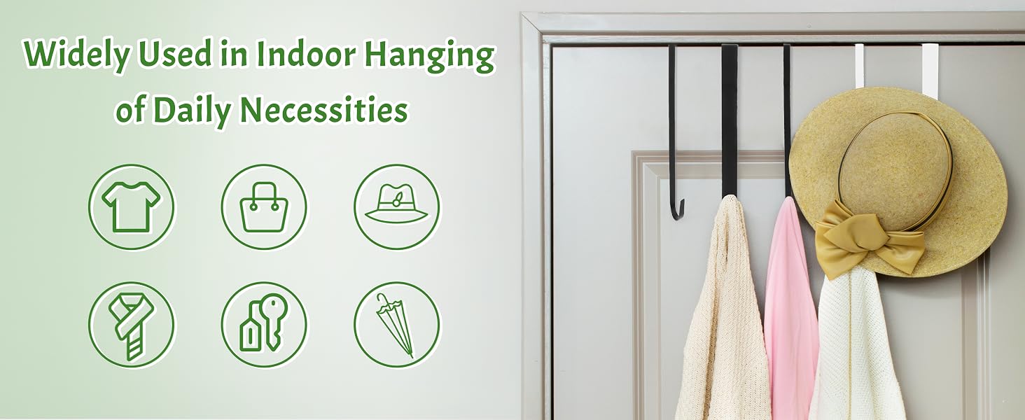 ZningEsxi 1pc Metal Over Door Hook 12" Wreath Front Hanger Hanging Wreath Holder Storage Hooks