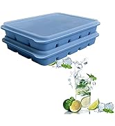Ice Cube Trays Set of 2, Easy Release 15 Flexible Silicone Ice Cube Molds with Removable Lid Reus...