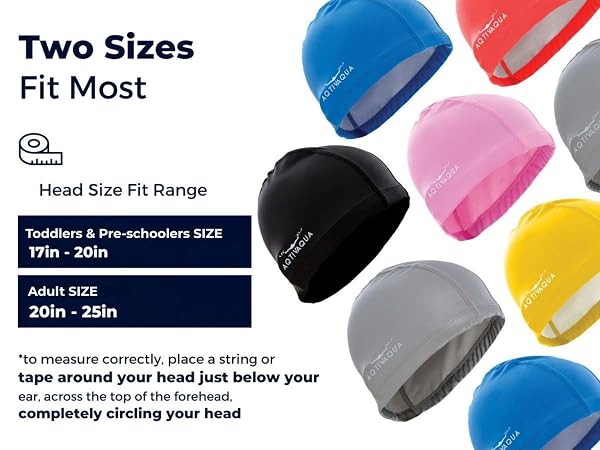 Sizing Chart Spandex Swim Cap Comfortable Swimming Cap for Women Men Adult and Kids