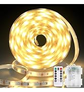 echosari LED Strip Lights Battery Operated 9.8ft 90 LED Strip Lights with Remote Timer Cuttable L...