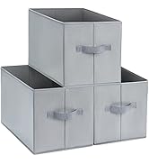 DIMJ Closet Storage Bins, Fabric Storage Baskets for Shelves with Handles, Foldable Closet Organi...