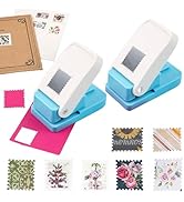 BAOFALI 2Pcs/Set 1X0.8inch Rectangular Postage Stamp Punch, Scalloped Rectangle Lever Action Craf...