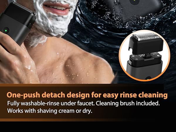 Men's foil electric shaver-Fully washable-rinse under faucet.