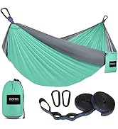 Kootek Camping Hammock Double & Single Portable Hammocks with 2 Tree Straps, Lightweight Nylon Pa...