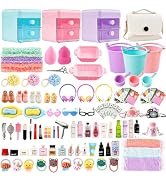 118Pcs Dollhouse Mini Jewelry Storage Case Cosmetic Hand Bag Towel Bathroom Set Accessories Tooth...