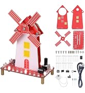 Soldering Practice Kit, DIY Windmill Solder Project for Beginners with LED Flashing Light & Adjus...