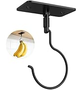 HOMEBROS Banana Hook, 360° Rotatable Metal Banana Hanger Under Cabinet, 2 Installation Options Ad...