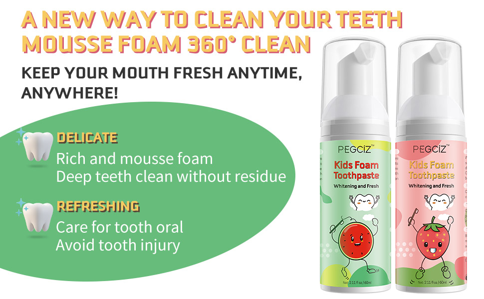 kids foam toothpaste