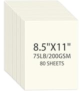 Cream Cardstock 8.5 X 11, 80 Sheets Card Stock, 75lb/ 200gsm Copy Paper, Cardstock Printer Paper ...