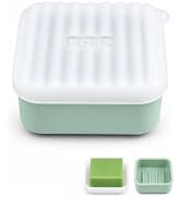 OTHIX Square Silicone Leakproof Travel Soap Case, Bar Soap Holder Container with Translucent Lid ...