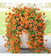 ZFProcess Artificial Hanging Flowers Plants for Outdoor Fall Decoration, 2PCS Faux Silk Daisy UV ...
