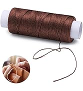 KAQRHFT 0.8 mm 54 Yards Round Waxed Thread, Waxed Thread for Leather Sewing, Leather Thread Wax S...
