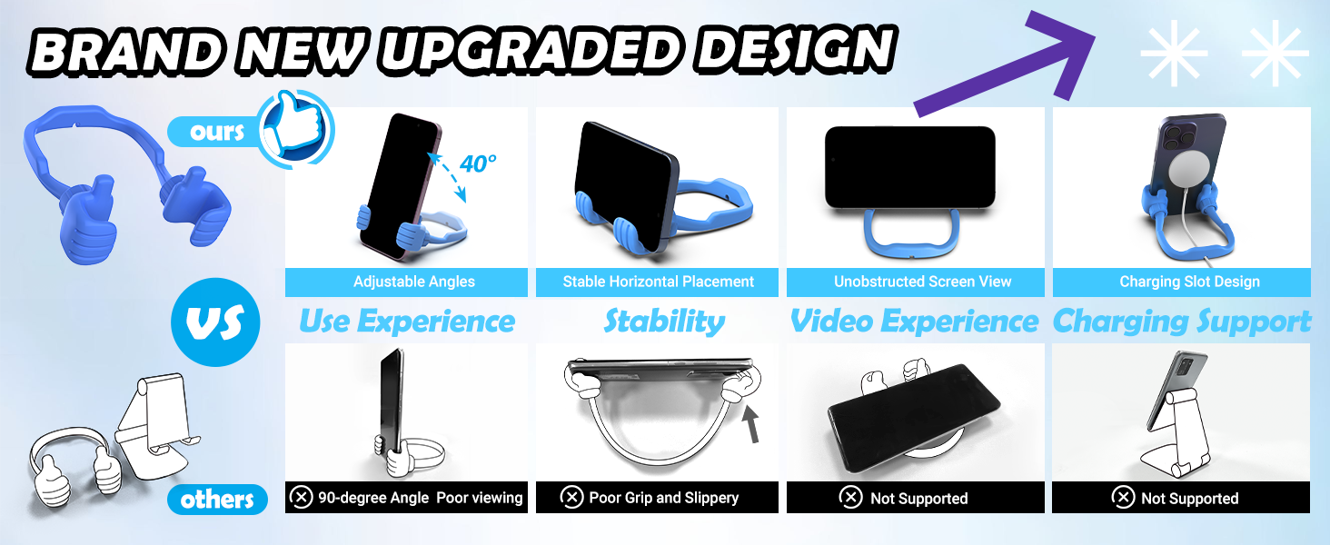 Stocking Stuffers for Teen Men Women Adults Gifts: Thumbs Up Phone Stand Holder Novelty Funny