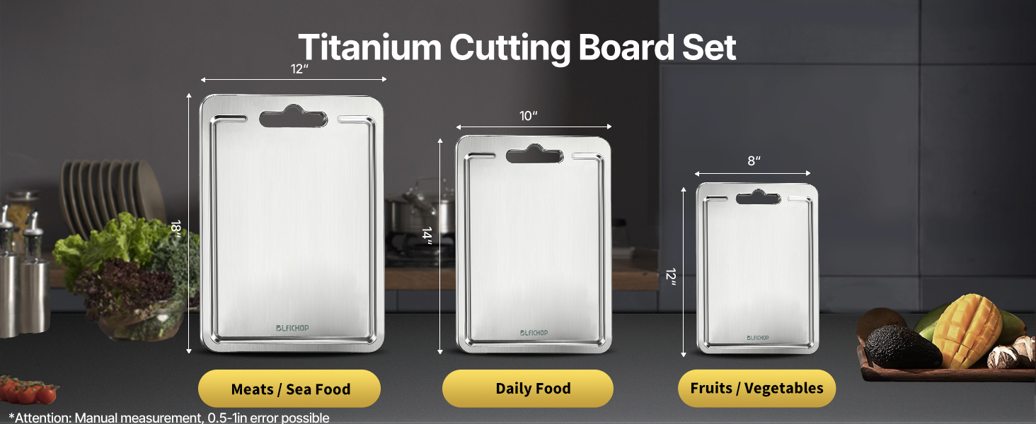 Titanium Cutting Board Set of 3