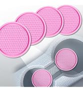 Smeyta Car Cup Coaster Set of 4,Universal Car Cup Holder Coaster,Silicone Auto Cup Holder Insert ...
