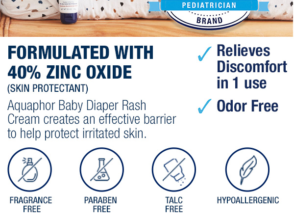 Formulated with 40% zinc oxide, a skin protectant. Relieves discomfort in 1 use. Odor free.