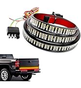 Polcatay Tailgate Light Bar, Triple Row 60" High Brightness Turn Signal Brake Reverse Light Strip...