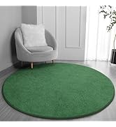 FlyDOIT Round Area Rugs for Bedroom Living Room, 4x4 Green Super Soft Comfy Thickened Memory-Foam...