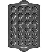 HONGBAKE mini muffin pan nonstick 24, Cupcake Tin for Baking, Commercial Small Cup Cake Tray for ...
