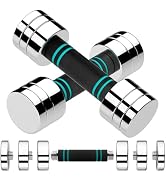 LIFERUN Steel Adjustable Dumbbell Set of 2, 5/10/15lb Free Weights Dumbbells Set, Non-Slip and Co...