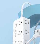 DEPOW 2 Prong Power Strip, 2 to 3 Prong Outlet Adapter with 8 AC & 4 USB Ports (2 USB C), 5FT Ext...