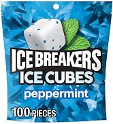 ICE BREAKERS Ice Cubes Peppermint Sugar Free Chewing Gum Pouch, 8.11 oz (100 Pieces)