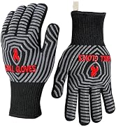 QUWIN BBQ Gloves, 1472? Extreme Heat Resistant, Silicone Non-Slip Oven Mitts, Kitchen Gloves for ...