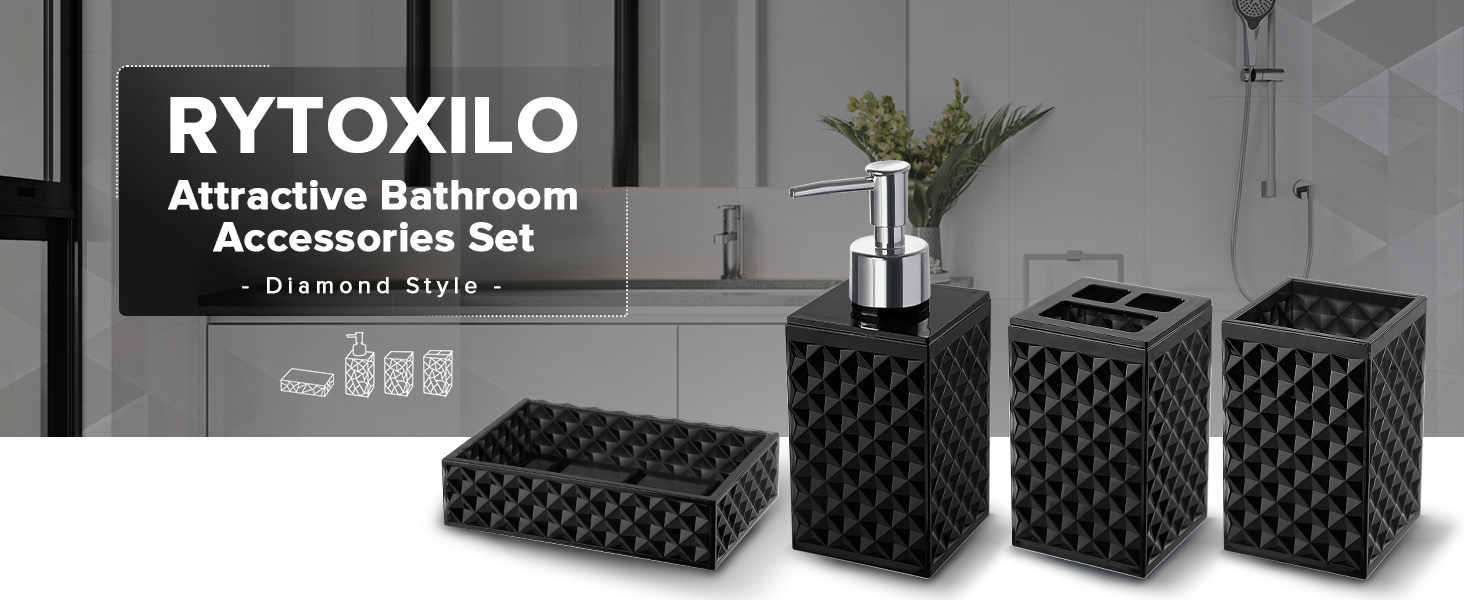 black bathroom accessories