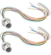 Hamadap M12 Connector 12 Pin Female A Coded Aviation Sensor Cable,16mm Industrial Circular Connec...