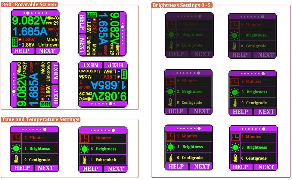 usb tester settings interface