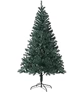 CCINEE 6ft Artificial Christmas Tree, 700 Branch Tips Green Hinged Spruce with Metal Stands, Easy...