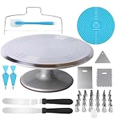 Jninexiu 12 Inch Aluminium Alloy Revolving Cake Stand, Rotating Cake Turntable for Cake, Cupcake ...