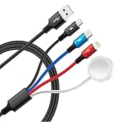 4 in 1 Multi Charging Cable for Apple Watch Charger/iPhone 17 Charger/Lightning/Micro,USB C Charg...