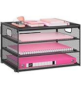 Lavatino 3-Tier Letter Tray Desk Organizer, Mesh Metal Paper File Tray Organizer for Desk, Office...