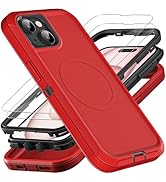 YKHJKLEC for iPhone 15 Case, Compatible with Magsafe, Military Grade 3 in 1 Heavy Duty Shockproof...
