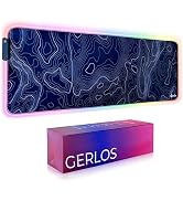 Gerlos RGB Large Gaming Mouse Pad, Extended Soft LED Mouse Pad, Non-Slip Rubber Base, Water Resis...