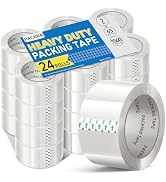 PACKKA Clear Packing Tape, Heavy Duty Packaging Tape Refills 24 Rolls, 2 inch x 65 Yards, Shippin...