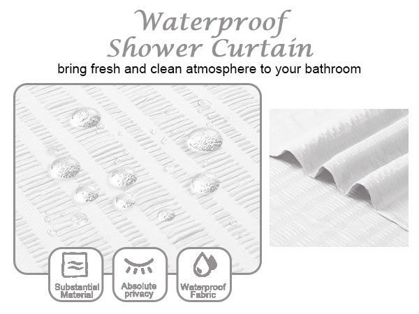 Aiyufeng White Shower Curtian