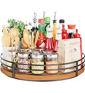 13" Lazy Susan Turntable Organizer - Wood Round Lazy Susan for Cabinet Kitchen Countertop Pantry ...