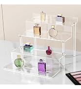 Albumgit Acrylic Risers Display Stands, 9 Inch 4 Tier Clear Perfume Organizer Shelf, Desktop Tier...