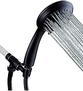 High Pressure Shower Head 6 Spray Setting Hand Held Shower Head with Adjustable Solid Brass Showe...