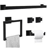 MEKOTRIN Bathroom Accessories, 5 Pieces Bathroom Hardware Set 23.6 Inch Bath Towel Bar, Paper Tow...