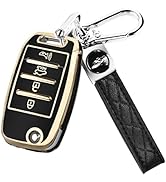 MILD EAST for Kia Flip Key Fob Cover, Soft TPU 4 Button Key Shell Case for Sorento Sportage Rio S...