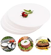 Meykers Patty Paper Sheets for 4 /4.5 Inch Burger Press | 500 pcs Round | Hamburger Maker Non-Sti...