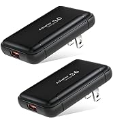 USB Wall Charger, Costyle 2 Pack 18W GaN Tech Slim Fast Charge 3.0 Port Fast Charging Block with ...