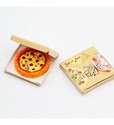 Miniature Pizza Box Set, 1:6 and 1:12 Scale, Dollhouse Food Accessories, Detailed Pizza Box with ...