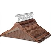 AMKUFO Wooden Hangers 20 Pack Wood Suit Hangers Non Slip Wooden Coat Hangers with Smooth Fnish Cu...