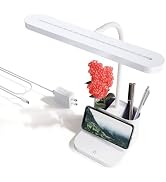 AXX White Desk Lamp for College Dorm Room, Cute Table Light for Girls Guys | for Home Office Bedr...